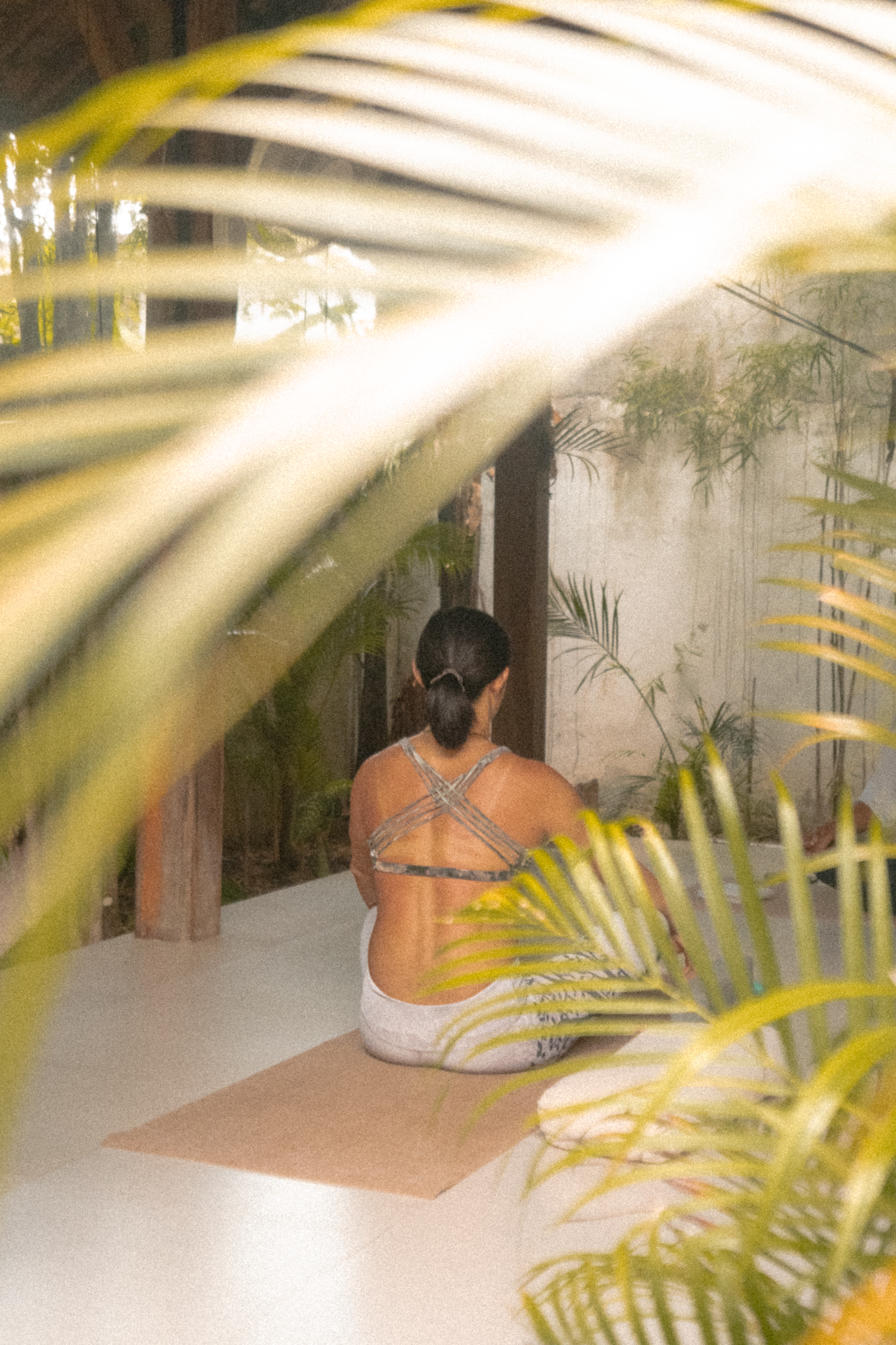 Yoga retreat photography — outdoor morning practice session